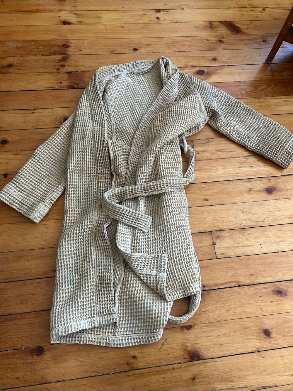 Parachute tan waffle knit robe tan small cotton Turkish